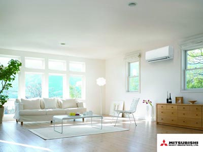 Living room with air conditioner