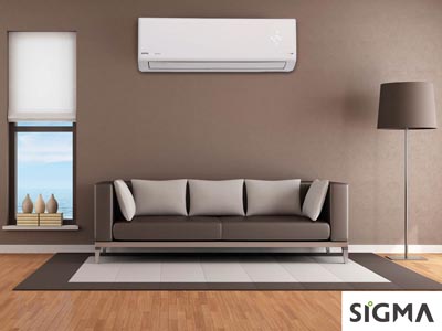 Living room with air conditioner